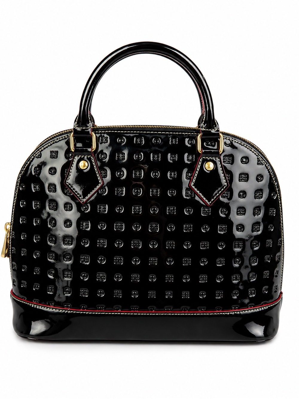 Arcadia made in Italy genuine patent black leather purse